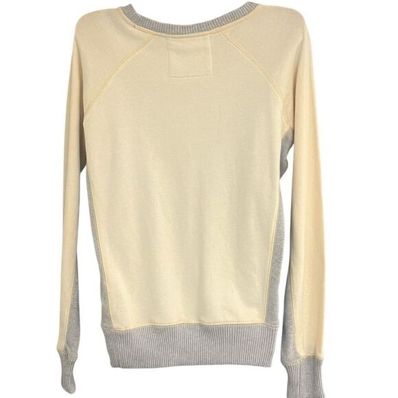 Sperry Woman’s Gray & Cream Side Striped 100% Cotton Crew Neck Sweatshirt Sz S D - Picture 2 of 6